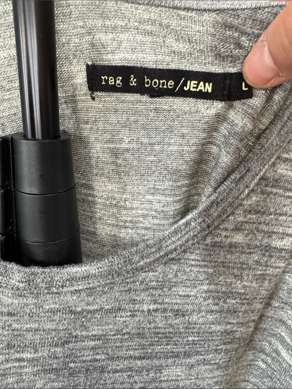 #104 RAG & BONE/JEAN Gray Heather (Space Dye) Knit Tank Top L - Picture 5 of 6